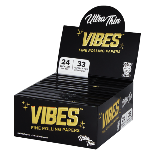 Vibes Rolling Papers - Ultra Thin Unbleached + Tips